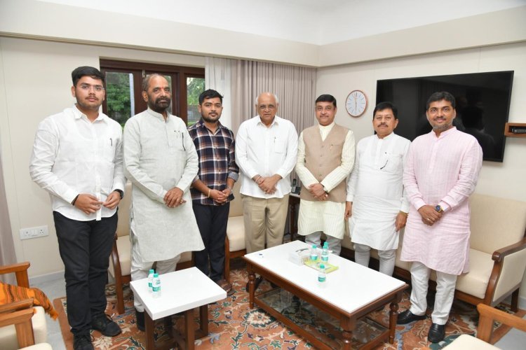 મુખ્યમંત્રી  ભૂપેન્દ્ર પટેલની શુભેચ્છા મુલાકાતે રાષ્ટ્રીય પછાત વર્ગ આયોગના અધ્યક્ષ હંસરાજ આહિર