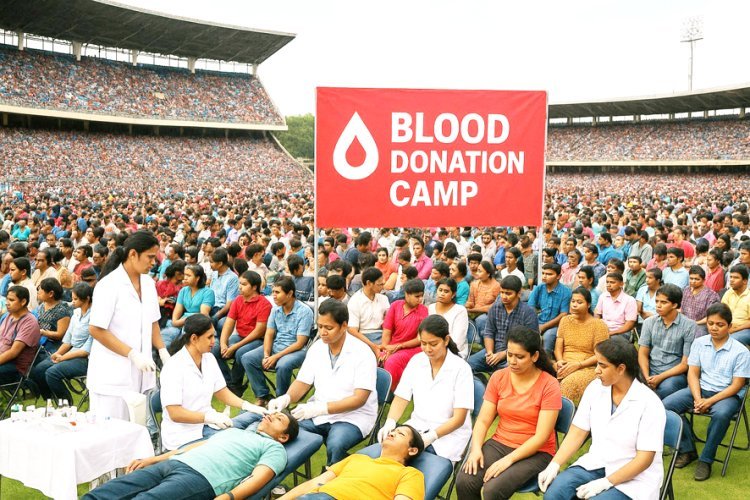 મુખ્યમંત્રી અને રાજયપાલની ઉપસ્થિતિમાં અમદાવાદના મોદી સ્ટેડીયમમાં મેગા રક્તદાન કેમ્પનો પ્રારંભ : ૧ દિવસમાં પાંચ લાખ યુનિટ બ્લડ એકત્ર કરાશે