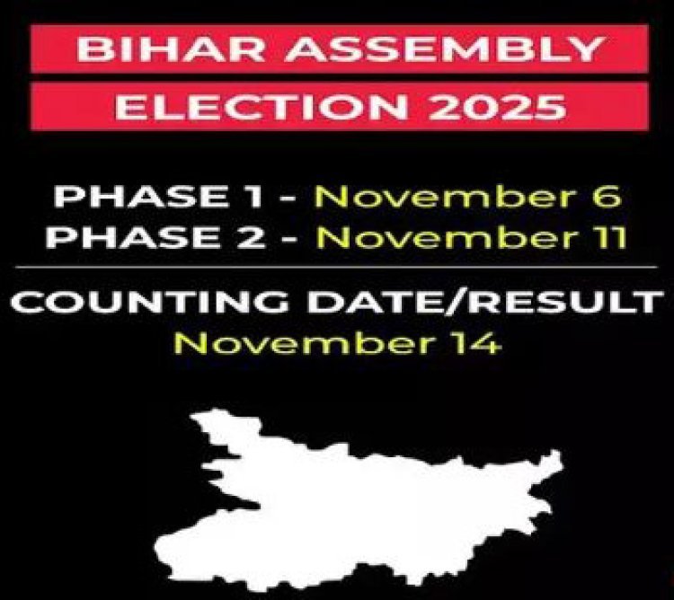 બિહાર વિધાનસભાની ચૂંટણીમાં મતદાન 6 અને 11 નવેમ્બરે પરિણામ 14 નવેમ્બરે પરિણામ