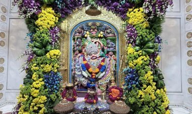 પૂનમ નિમિતે શ્રીકષ્ટભંજનદેવ હનુમાનજીને ફૂલની ડીઝાઇનવાળા વૃન્દાવનમાં તૈયાર કરાયેલા વાઘા  તેમજ  ઓર્કિડ અને શેવંતીના ફુલોનો શણગાર કરાયો