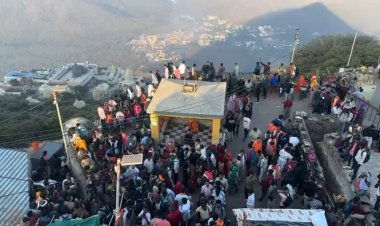 ગિરનાર પર્વત ઉપર બિરાજતાં અંબાજી માતાજીનાં દર્શને શ્રધ્ધાળુઓ ઉમટી પડયા