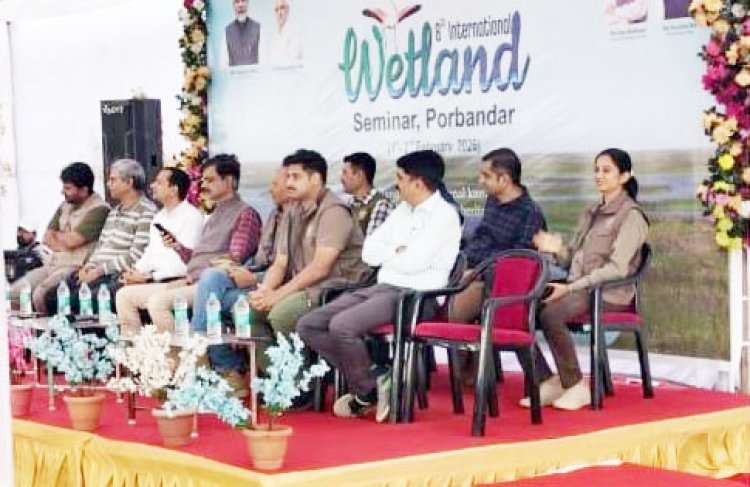 પોરબંદર : ગોસાબારા- મોકર સાગર વેટલેન્ડમાં આંતરરાષ્ટ્રીય સેમિનાર અંતર્ગત વિશેષ ફિલ્ડ વિઝિટ
