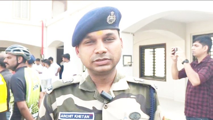 પોરબંદર : સાંદિપની આશ્રમ ખાતે CISFની ‘વંદે માતરમ કોસ્ટલ સાયક્લોથોન-૨૦૨૬’નું આગમન