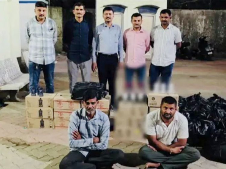 વિજાપુર જવાનાં રસ્તા ઉપર આવેલ વાડીમાં છુપાવેલ રૂા. ૪ લાખના વિદેશી દારૂ સાથે બે ઝડપાયા