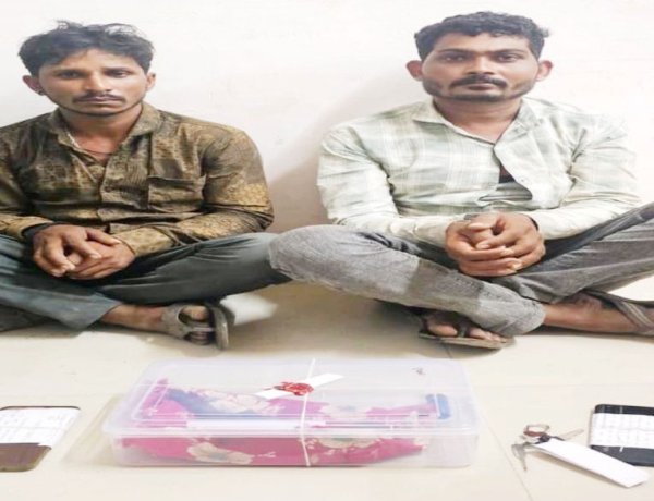 કુતિયાણાના ચૌટા ચેક પોસ્ટ પરથી તમંચા સાથે એમ.પી.ના બે શખ્સોને ઝડપી લેતી પોરબંદર SOG