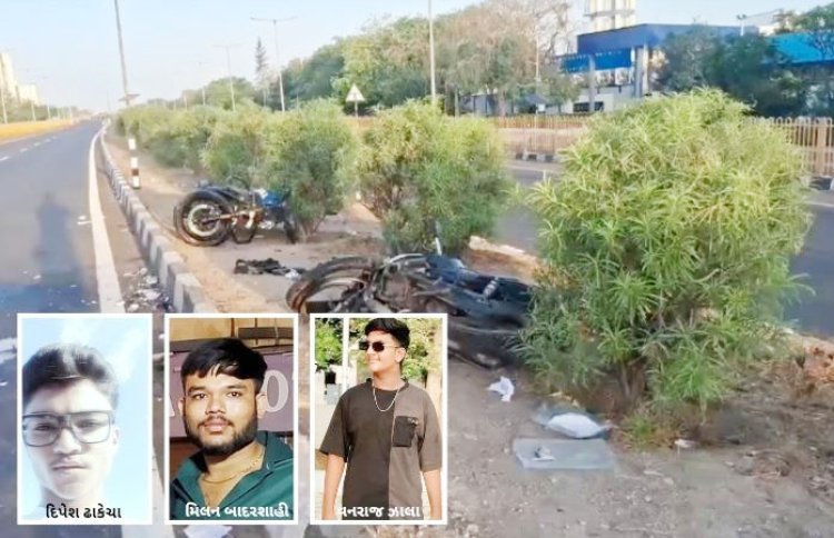 પોરબંદર શહેરમાં બે બાઈક વચ્ચે ભીષણ ટક્કર : ચાર યુવાનોના કરૂણ મોત