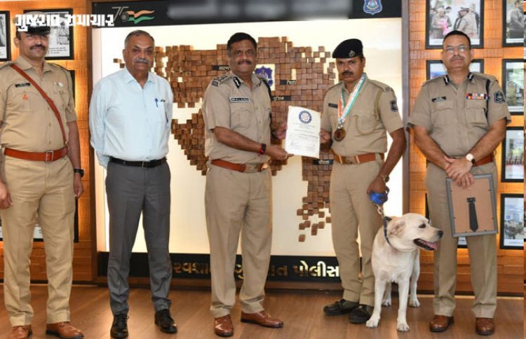 ૧૬ વર્ષ પછી ગુજરાત પોલીસ ડોગ ‘ચેક’ રાષ્ટ્રીય પોલીસ ડ્યુટી મીટમાં ગોલ્ડ મેડલ જીત્યો