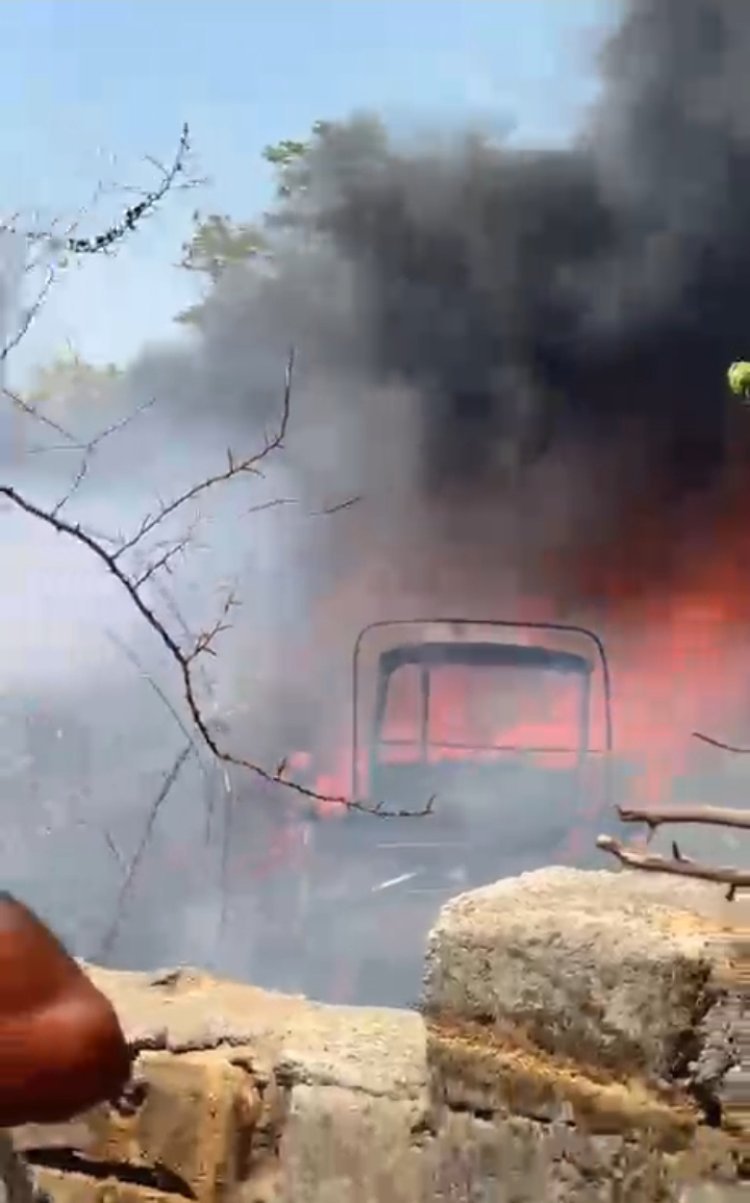 જૂનાગઢમાં પોલીસ MT યાર્ડમાં ભીષણ આગ