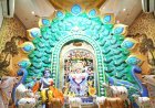 પુરૂષોત્તમ માસ નિમિતે શ્રી કષ્ટભંનજનદેવ દાદાને જન્માષ્ટમી થીમ ઉપર મનોહર મોરપિચ્છનો દિવ્ય શણગાર