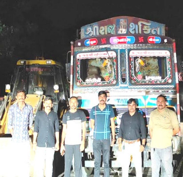 સલાયા નજીક ગેરકાયદેસર રીતે થતું ખનીજ ખનન ઝડપાયું - રૂા. 26.60 લાખનો મુદ્દામાલ કબ્જે