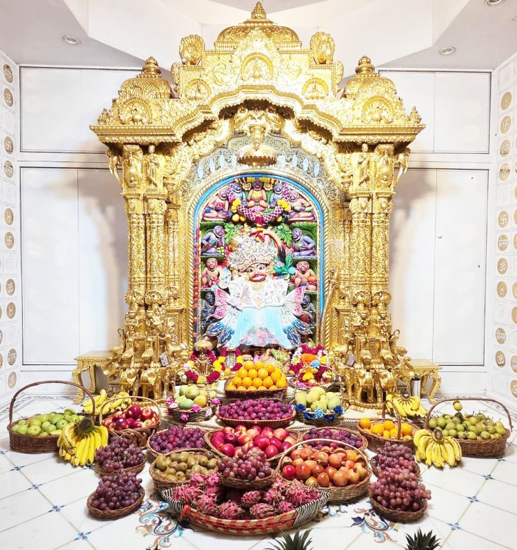 શ્રી કષ્ટભંજનદેવને દિવ્ય ‘બટરફ્લાય થીમ‘ના વાઘાનો શણગાર અને ફળોનો અન્નકૂટ ધરાવાયો