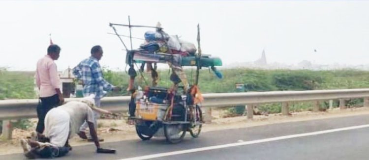રાજસ્થાનના 76 વર્ષીય સીનીયર સીટીઝન દ્વારા રાજસ્થાનથી દ્વારકાની 700 કિમી દંડવત યાત્રા