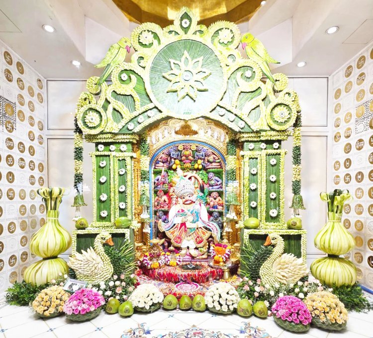 પવિત્ર શ્રાવણ માસમાં નાળિયેરી પૂનમ-રક્ષાબંધન પર્વ નિમિત્તે સિંહાસને નારિયેળીના પાનઅને દિવ્ય વાઘાનો શણગાર, હજારો ભક્તેએ કર્યા દર્શન