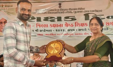 વિસણવેલ પ્રાથમિક શાળાના શિક્ષક પરેશગિરિ મેઘનાથીને ‘જિલ્લા શ્રેષ્ઠ શિક્ષક’ પારિતોષિક