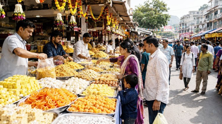 જૂનાગઢ સહીત સૌરાષ્ટ્રભરમાં ફરસાણ, મીઠાઈનું ધૂમ વેચાણ