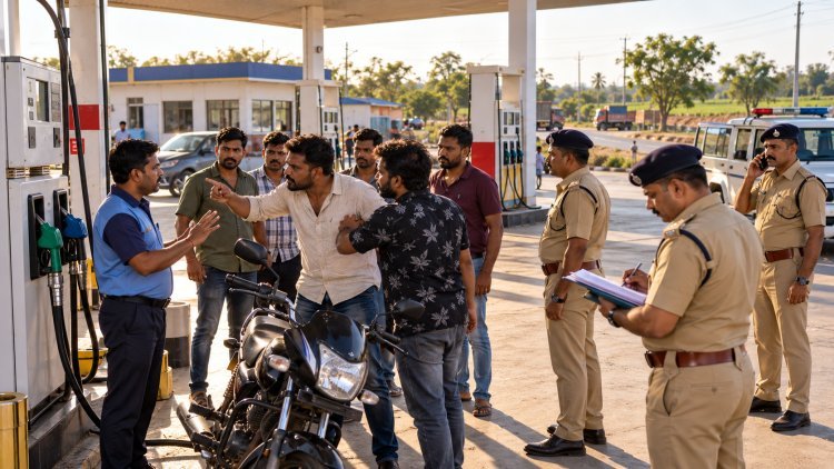 માળીયાનાં રામવાવના પાટીયા નજીક પેટ્રોલ ભરવામાં મોડુ થતા ધમકી આપી - ૭ સામે ફરીયાદ