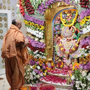 શ્રી કષ્ટભંજનદેવ હનુમાનજીદાદાને સેવંતીના ફુલોનો દિવ્ય શણગાર : શ્રી કષ્ટભંનજન દેવનું રાજાેપચાર પૂજન કરાયું